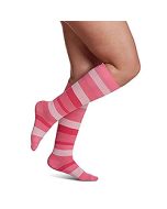 Small Image Sigvaris Womens Microfiber 143C Pink Striped Knee-High Compression Socks