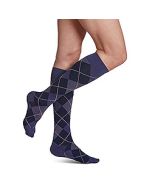 Small Image Sigvaris Womens 143C Purple Argyle Knee-High Compression Socks