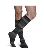 Small Image Sigvaris Mens Microfiber 183C Onyx Stripe Knee-High Compression Socks