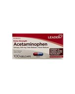Leader Extra Strength Acetaminophen Gelcaps - 100 Count of 500mg Tablets small image