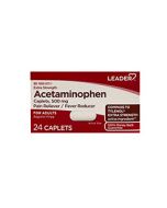 Leader Extra Strength Acetaminophen Caplets - 24 Count of 500mg Tablets small image