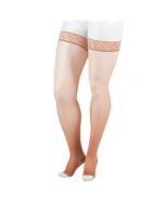Juzo Sheer Beige Thigh High Compression Sock 15-20 mmHg w/ Silicone Border  small image