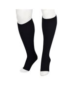 Juzo Soft Black Open Toe Knee High Compression Sock 15-20 mmHg
