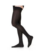 Sigvaris Women's Soft 841N Black Closed Toe Thigh High Compression Sock  small image