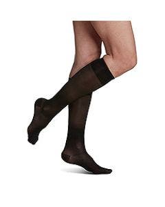 Small Image Sigvaris Sheer 120C Black Knee-High Compression Socks