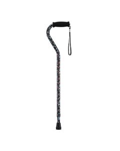 Nova Medical Offset Walking Cane with Pink and Blue Flowers-small