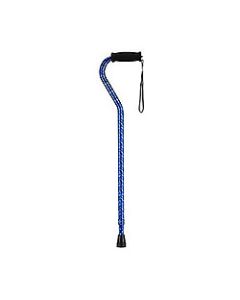 Nova Medical Offset Walking Cane with Blue Waves-small
