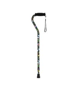 Nova Medical Offset Walking Cane with Butterflies-small