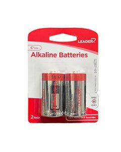 Leader Alkaline C Batteries - 2 Pack small image