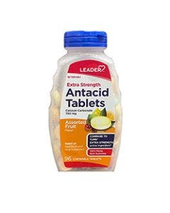 Leader Extra Strength Antacid - 96 Count of 750mg Tablets small image