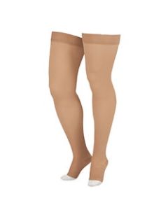 Juzo Soft Beige Thigh High Compression Sock 15-20 mmHg w/ Silicone Border  small image
