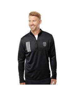 Small Image Mayo Clinic Adidas Black 3-Stripes Double Knit Jacket 