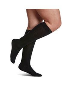 Sigvaris Women's 152C Black All-Season Merino Wool Closed Toe Compression Sock small image