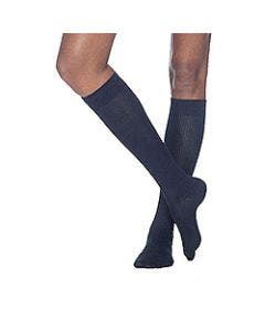 Small Image Sigvaris Casual Navy Blue Women's Cotton Compression Socks 8-20 mmHg
