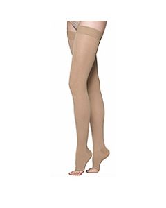 Sigvaris Cotton 30-40mmHg Thigh High Compression StockingsNatural 233N small image