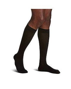 Sigvaris Men's Sea Island Cotton Compression Black Calf Socks 20-30 mmHg 222C small image