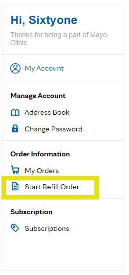 Getting to Start Refill Order from Desktop
